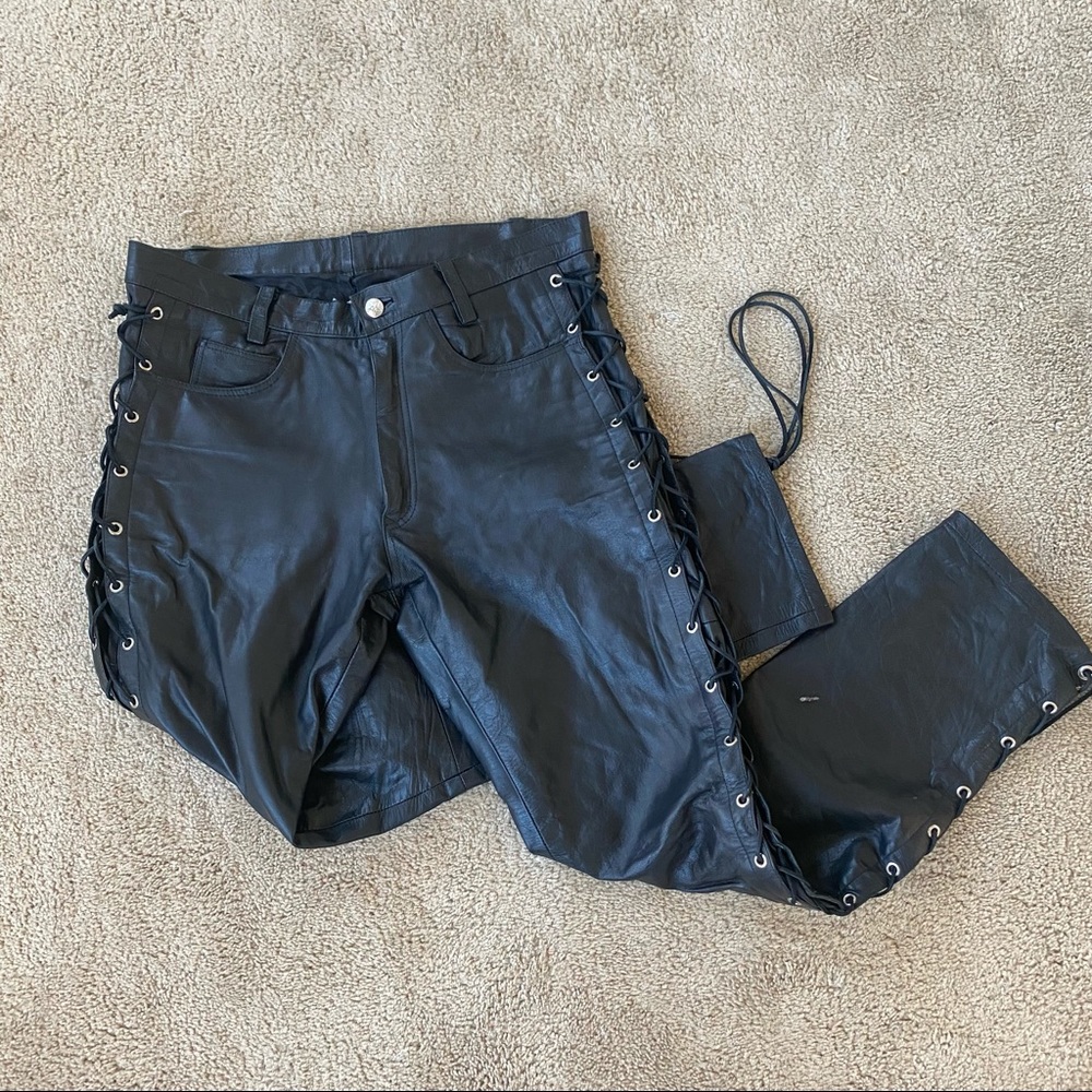 Genuine leather pants